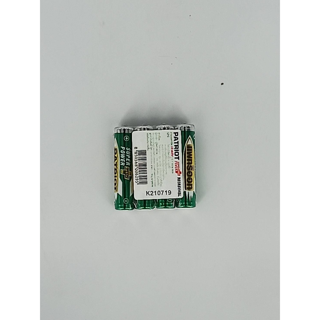 ถ่าน เจ้าพลัง PATRIOT แพทริออท แมงกานิส  AA AAA D 1.5 โวลต์ Pack 4 ก้อน ถ่านอัลคาไลน์ Alkaline 1.5V R6RSV/4SL R03RSV/4SL