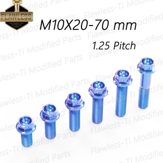 Flawless-ti Gr5 น็อตเมาท์ท่อไอเสียสวิงอาร์ม M10X20 25 30 35 40 45 50 55 60 70X1.25 สําหรับ Honda PCX 150 160 Click 125i 150i 160 Wave 125i Adv 350