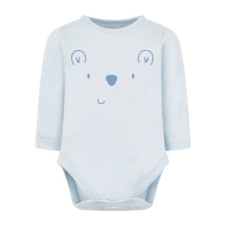 Mothercare ชุดเด็ก บอดี้สูทเด็ก แขนยาว สีฟ้า หน้าหมี My First Blue Bear Bodysuit