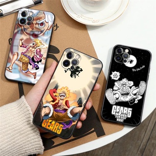 เคสโทรศัพท์มือถือซิลิโคน TPU แบบนิ่ม ลายอนิเมะวันพีช Sun God Nika Monkey D Luffy GEAR 5th สีดํา สําหรับ iPhone 5 6 7 8 Plus X XS XR Max SE 2020 2022 12 Mini