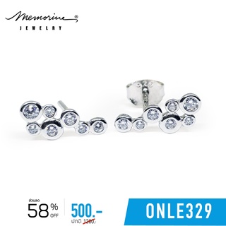 Memorine Jewelry  ต่างหูเงินแท้ 925 ฝังเพชรสวิส (CZ) : ONLE329