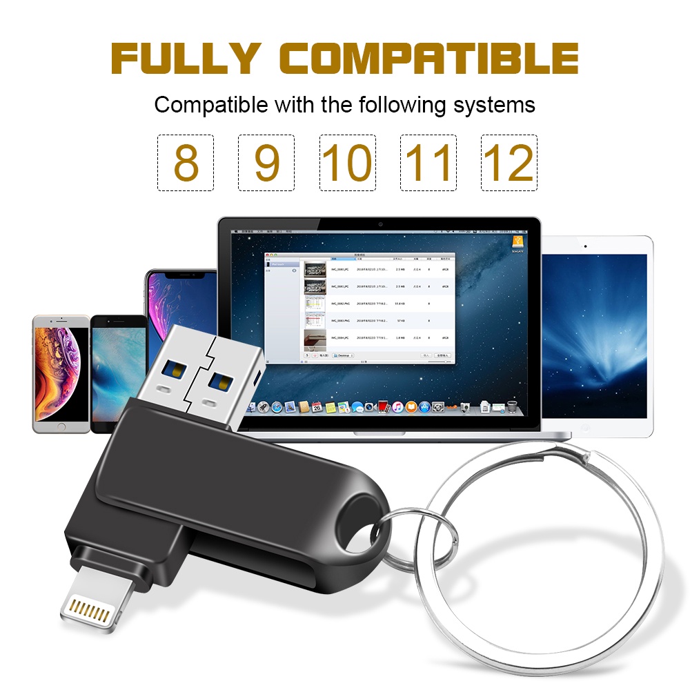แฟลชไดรฟ์ 512GB Usb 2in1 Otg Pen Drive สําหรับ iPhone อุปกรณ์จัดเก็บข้อมูลภายนอก #6