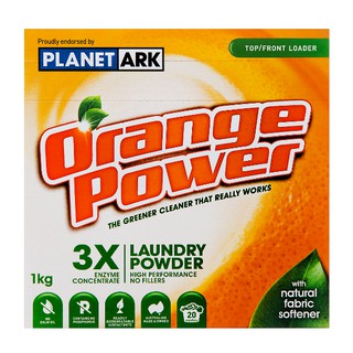 PLANET ARK ORANGE POWER  ผงซักฟอก พลาเนท อาร์ค ออเรนจ์ พาวเวอร์ ทริปเปิ้ล เอนไซม์ ปราศจากฟอสเฟต 2 กล่อง กล่องละ 1 กก.