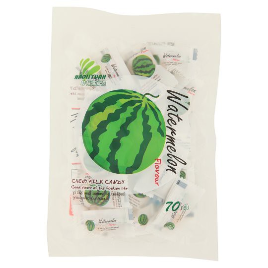 ราคาพิเศษ!! ฮาวลี่หยวน ลูกอมนมเคี้ยวหนึบกลิ่นแตงโม 70กรัม Hao Li Yuan Chewy Milk Candy with Watermel
