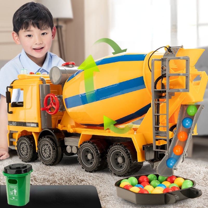 รถบรรทุกปูนซีเมนต์ขนาดใหญ่รถผสมปูนเด็กของเล่นเด็กคอนกรีตขนาดใหญ่พิเศษรถบรรทุกถัง