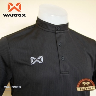 WARRIX เสื้อโปโล คอจีน WA-3329 สีดำ AA วาริกซ์ วอริกซ์ ของแท้ 100%