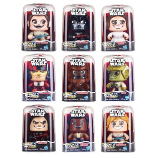 Hasbro ตุ๊กตาฟิกเกอร์ Star Wars Transformers Mighty Muggs Face Change Luke Yoda Chewbacca Leia Optimus Prime Bumblebee ของเล่นสําหรับเด็ก