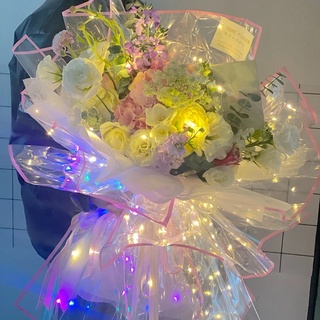 [60X60 ซม. กันน้ํา Led ช่อดอกไม้กระดาษห่อกระดาษ [Diy สร้างสรรค์มีไฟ Led]