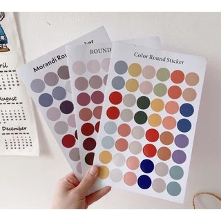 พร้อมส่ง❤️สติกเกอร์จุดกลม (เลือกสีได้) หลากสี ติดผนัง ตกแต่งบ้าน มินิมอล สำหรับตกแต่ง