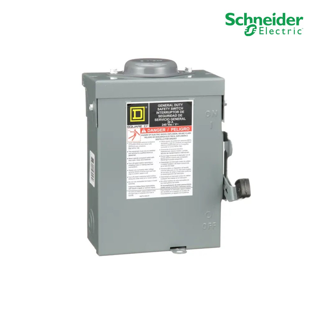 Schneider - Safety Switch 30 แอมป์ สำหรับไฟ 1 เฟส - 240V General Duty 240VAC แบบสามารถติดตั้งฟิวส์ได