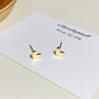 LLRB | ต่างหูเงิน925 หัวใจ เงินแท้ ชุปทอง 14k Gold heart Silver925