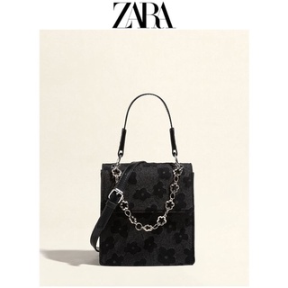 Zara กระเป๋าสะพายไหล่ ทรงเมสเซนเจอร์ สีดํา เข้ากับทุกการแต่งกาย ระดับไฮเอนด์ สําหรับผู้หญิง 2022