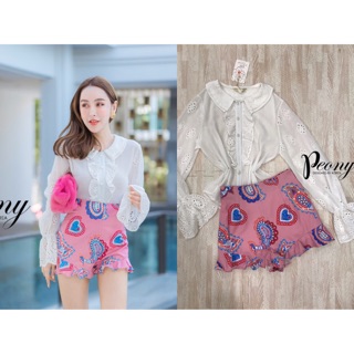 Set เสื้อ+กางเกงกระโปรง (S/M/XL) By Peony