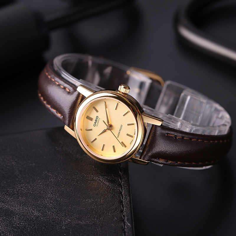 Win Watch Shop CASIO นาฬิกาข้อมือผู้หญิง รุ่น LTP1095Q9A สายหนังแท้ สีน้ำตาล หน้าปัดสีทอง