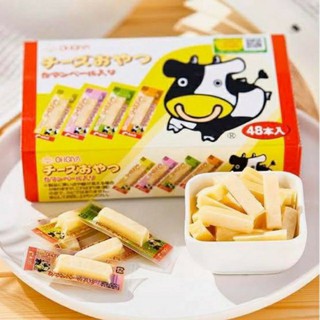 ราคาค่าส่งถูก !!! Ohgiya - Cheese sticks ชีสวัว ชีสแท่ง จากญี่ปุ่น (1กล่อง 48ชิ้น)