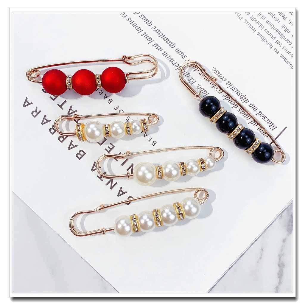 เข็มกลัดมุกแฟชั่นสําหรับติดเสื้อผ้า เข็มกลัดมุกแฟชั่นสําหรับติดเสื้อผ้า COD เกาหลีเอวเอวหัวเข็มขัดป้องกันแสงสะ - รูปที่ 4