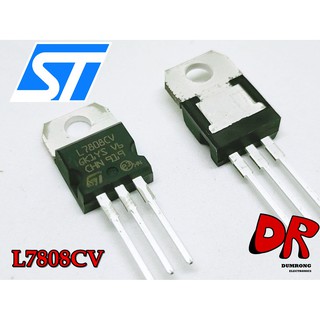 (5 ชิ้น) L7808CV 7808 STMicroelectronics เรกูเลเตอร์ Regulator แรงดันคงที่ 8V