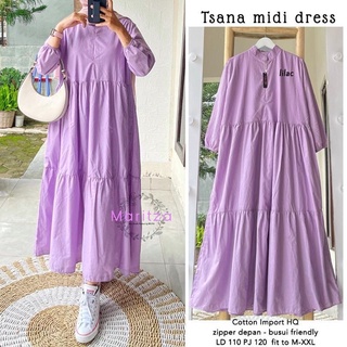 Tsana Midi Dress Material Rayon Cotton VISCOSE FRIENDLY (ไม่รวม KHIMAR / HIJAB) ชุดเดรสสั้น ผ้าเรยอน สไตล์เกาหลี สําหรับผู้หญิง 2022teens