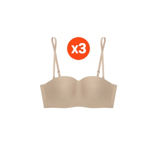 Sabina ซาบีน่า เสื้อชั้นใน INVISIBLE WIRE (Set 3 ชิ้น) (ไร้โครง) Body Bra The Series (เกาะอก) Seamless fit รุ่น Pretty Perfect รหัส SBXU8900CD สีเนื้อเข้ม