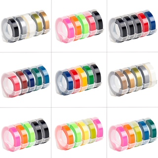 เทปฉลาก ลายนูน 3D 9 มม. คละสี สําหรับ DYMO 12965 1610 1880 MOTEX e101 e202 C101 5 ชิ้น