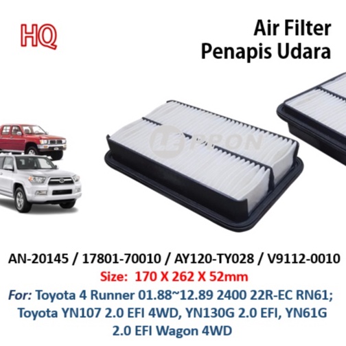 Leppon กรองอากาศ Toyota 4 Runner 2400 22R-EC RN61 YN107 2.0 EFI 4WD YN130G 2.0 EFI YN61G 2.0 EFI Wag