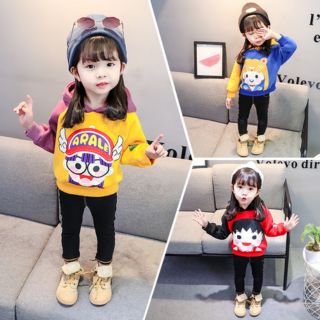 พร้อมส่ง ‼️เสื้อเด็กแขนยาว เสื้อเด็กแขนยาวบุขนมีฮู้ด