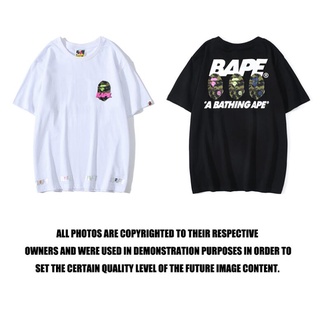 เสื้อยืดแขนสั้น ผ้าฝ้าย พิมพ์ลาย Bape แฟชั่นสําหรับผู้ชาย และผู้หญิง