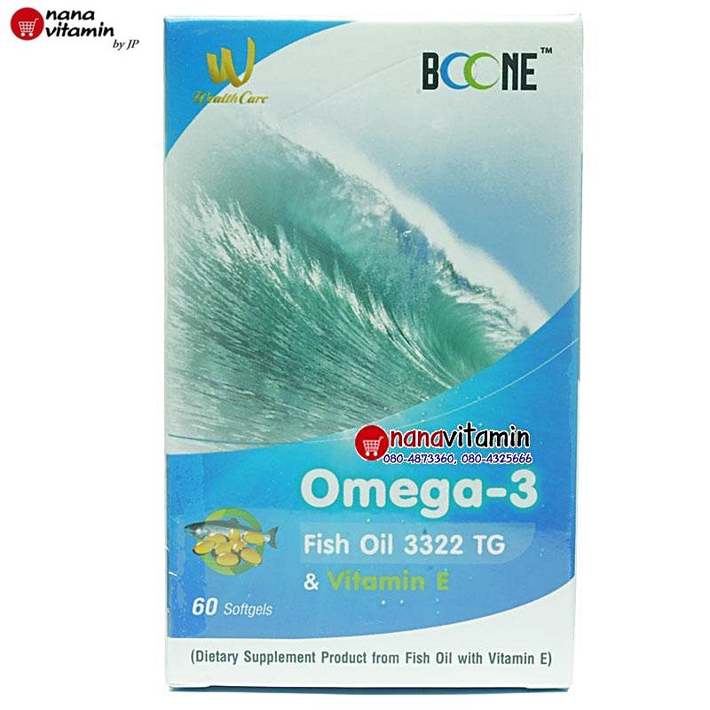 boone fish oil & vitamin E 60 softgel บูนี่ ฟิชออยล์