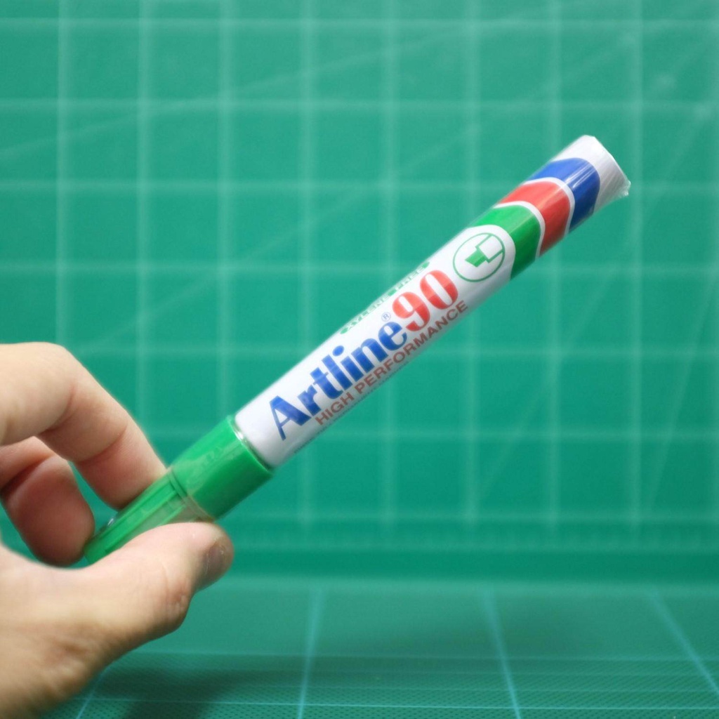 Artline 90 EK-90 Green ปากกามาร์คเกอร์ อาร์ทไลน์ #90 หัวตัด 2.0-5.0 มม. หมึกสีเขียว (1กล่อง/12ด้าม) 