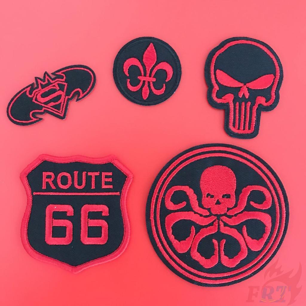 แผ่นแพทช์รูปแบทแมน/saints/punisher/route 66/hydra สําหรับเย็บปักตกแต่งเสื้อผ้า 1 ชิ้น