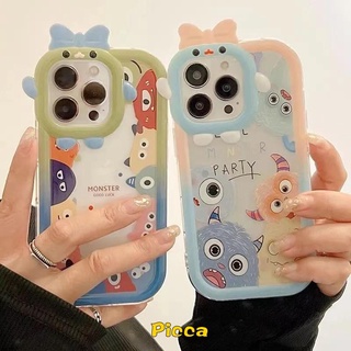 เคสโทรศัพท์มือถือ ลายการ์ตูนมอนสเตอร์ตัวน้อยน่ารัก 3D สําหรับ Oppo A17 A15 A95 A55 A7 A5s A17K A16 A57 A3s A16K A52 A12 A96 A31 A5 A9 A92 A53 A76 A16E A16s A33 A74 A54 5G A94 Reno 5 8 5F 6 7Z A1K เคสนิ่ม ป้องกันเลนส์