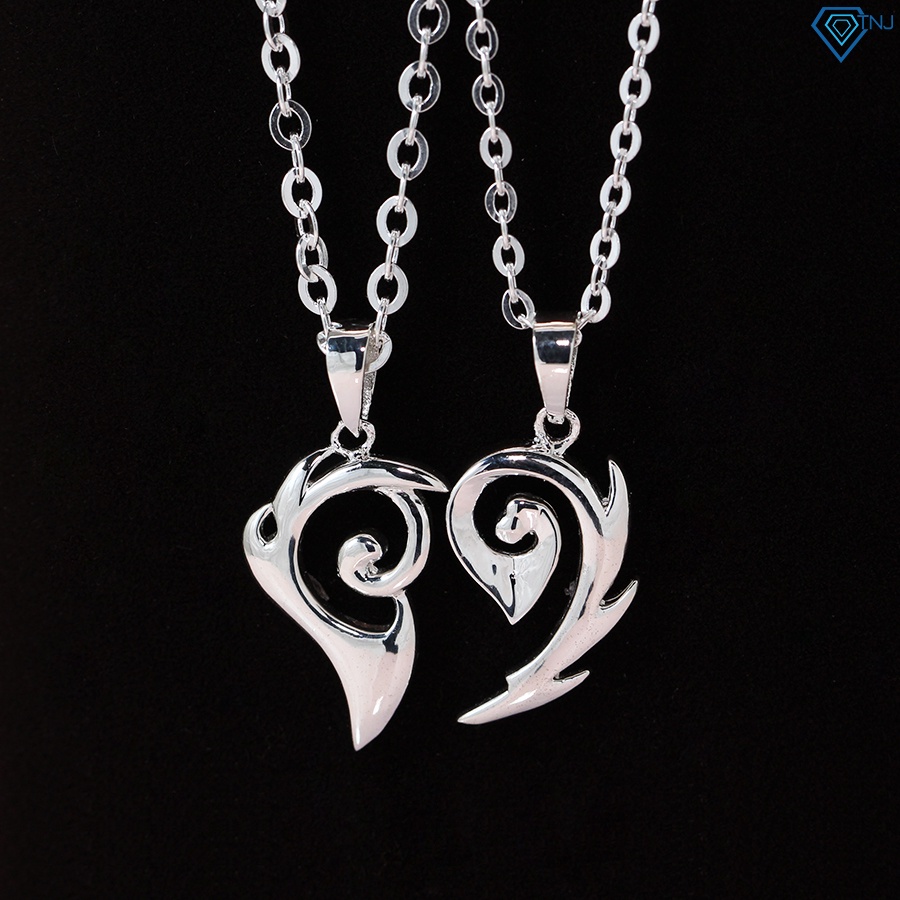 สร้อยคอคู่รักสีเงินรูปหัวใจ DCD0005 TNJ Jewelry