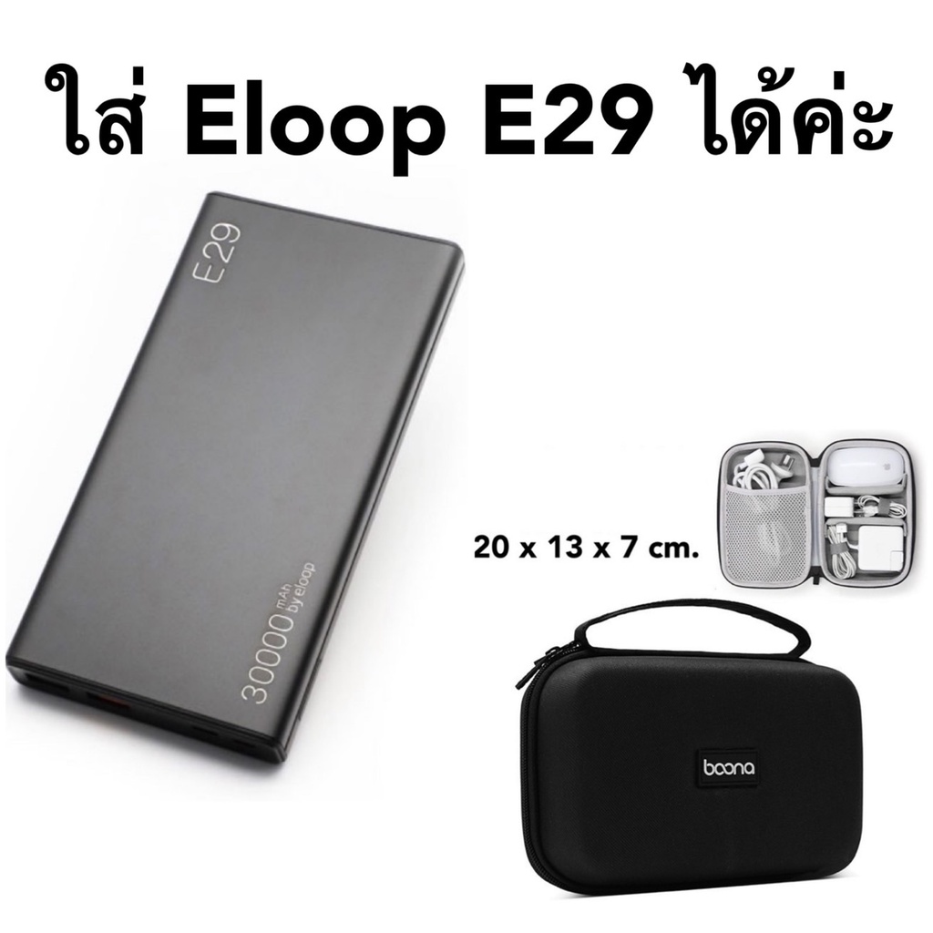 กล่องแข็ง ใส่ E29 พาวเวอร์แบงค์ Eloop  power bank  กล่องแข็ง เนื้อหนา  กันกระแทกอย่างดี ที่จะช่วยเก็