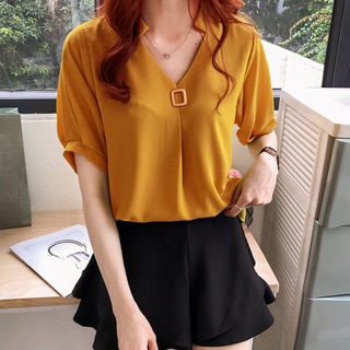 เสื้อแขนสั้นผ้าชีฟอง