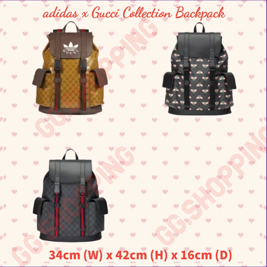 [Duty Free] Gucci adidas x Gucci Backpack with Complete Accessories and