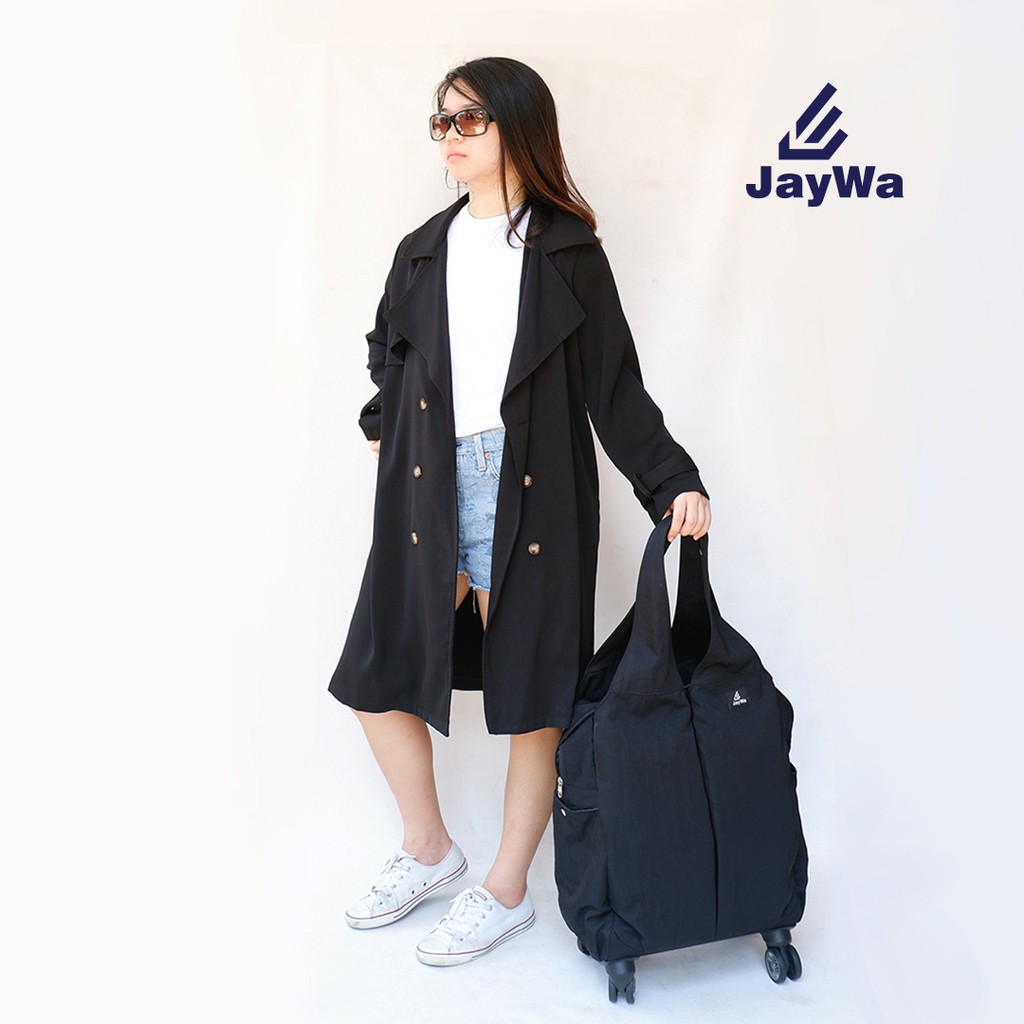 ๋JayWa กระเป๋าเดินทางพับได้มีล้อ สามารถนำขึ้นเครื่อง มีน้ำหนักเบา อเนกประสงค์  ใช้ตอนขึ้นรถไฟฟ้า