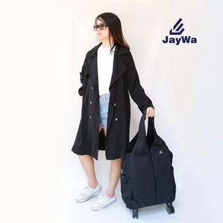 ๋JayWa กระเป๋าเดินทางพับได้มีล้อ สามารถนำขึ้นเครื่อง มีน้ำหนักเบา อเนกประสงค์ ใช้ตอนขึ้นรถไฟฟ้า