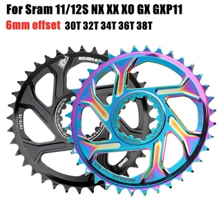 GXP Bike MTB Mountain Bike Chainwheel Aluminum alloy 6mm 3mm offset 30T 32T 34T 36T 38T Crown bicycle chainring for Sram 11/12S NX XX XO GX GXP11 single disc tray Cheap