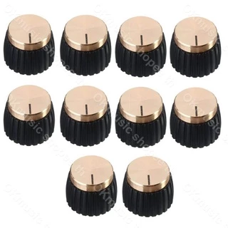 1pcs แอมป์กีต้าร์ลูกบิดเครื่องขยายเสียง Push-On สีดำ + หมวกทองสำหรับเครื่องขยายเสียง Marshall ปุ่มเอฟเฟค ลูกบิดดำทอง16