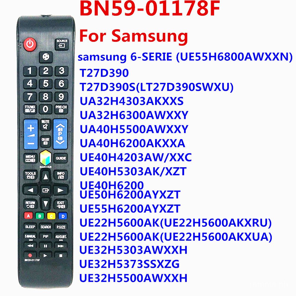BN59-01178F รีโมทใหม่สําหรับ Samsung TV พร้อมฟุตบอล FUTBOL BN59-0151B SAMSUNG 6-SERIE (UE55H6800AWXXN) T27D390 UA32H6300AWXXY