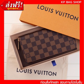 [งานเปะมาก] Louis Vuitton Zippy Wallet Damier Ebene Canvas Original Grade Full Set Option