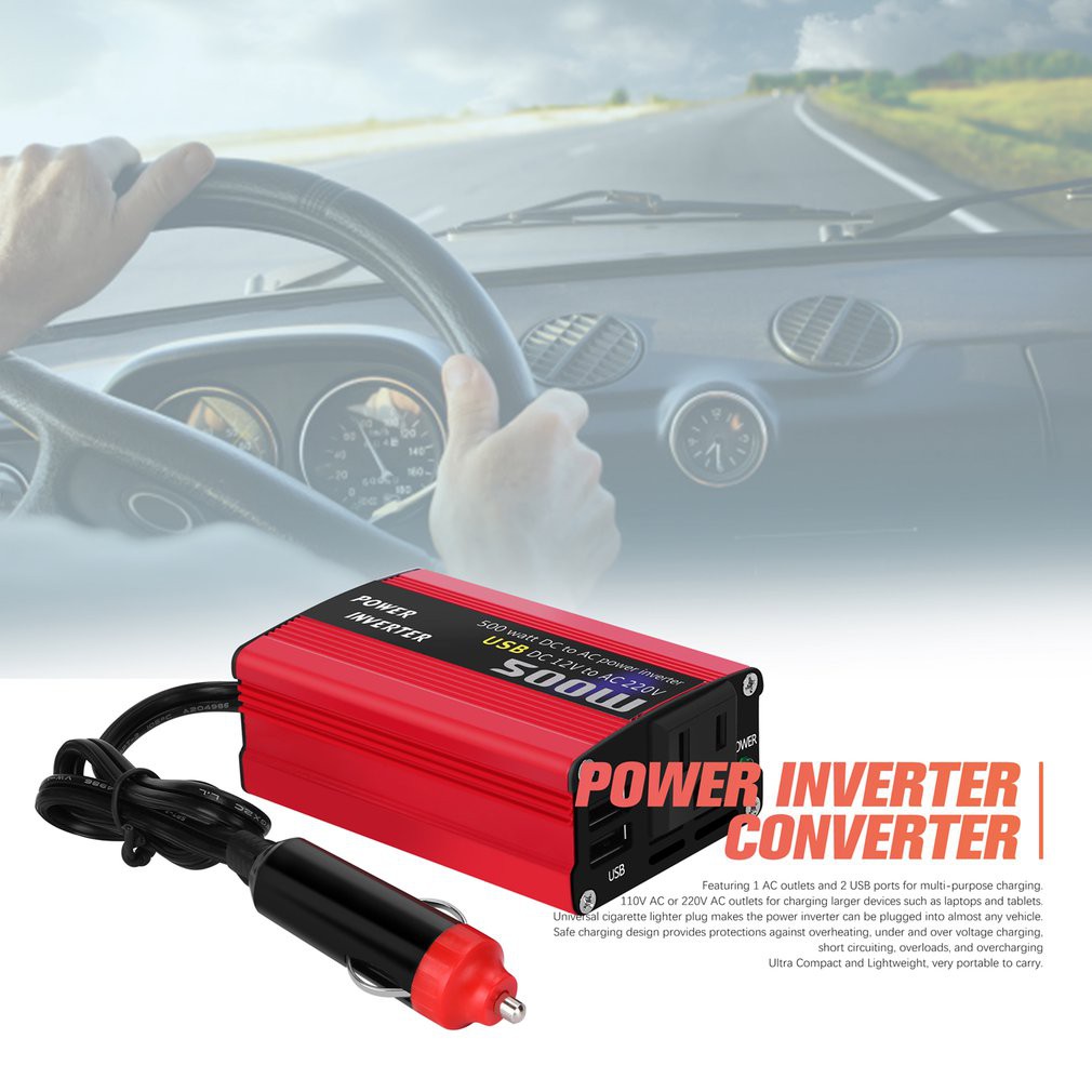 Fit 4 Less power inverter 300W with USB output and BS socket 12VDC to 230V AC 50Hz