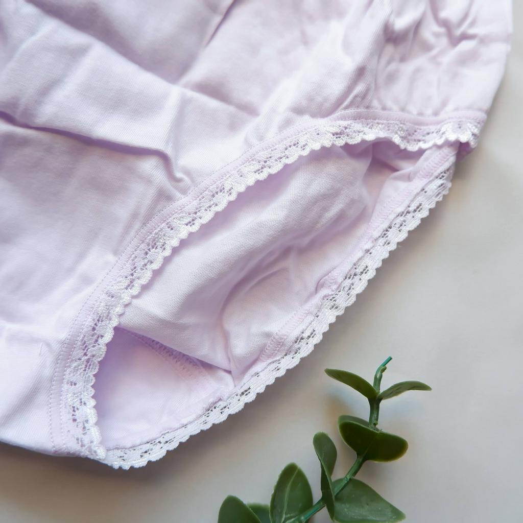 Wacoal Half Panty  แพ็ค  3 ชิ้น Size M- 3XL  กกน.ผ้าคอตตอน100% ทรง Half  ครึ่งตัว  แต่งขอบลูกไม้ ใส่สบาย ไม่อับชื้น - รูปที่ 3