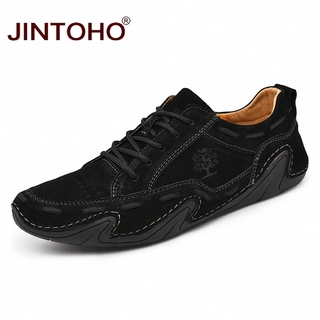 Jintoho รองเท้าโลฟเฟอร์รองเท้าหนังแท้ขนาดใหญ่สําหรับผู้ชาย