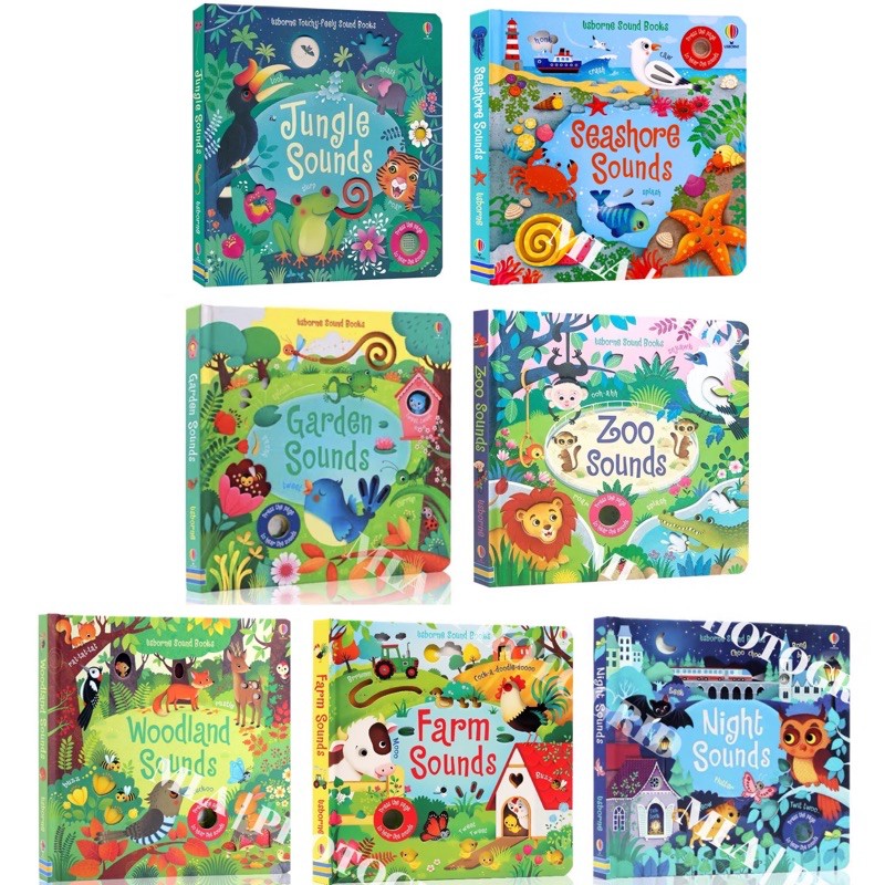 Usborne Sound Book - เสียงจังเกิ้ล สวนสัตว์ ชายฝั่งทะเล สวน ฟาร์ม ไฟคริสต์มาส & เสียง สัตว์เลี้ยง Mo