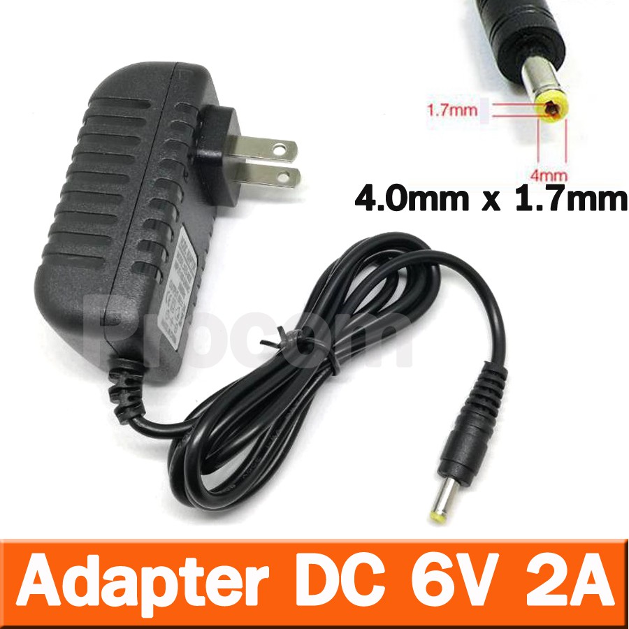 อะแดปเตอร์ 6V 2A หัวขนาด 4.0mm x 1.7mm ใช้กับเครื่องวัดความดัน และเครื่องใช้ไฟฟ้าที่ใช้ไฟ 6V ( AC 100V-240V )