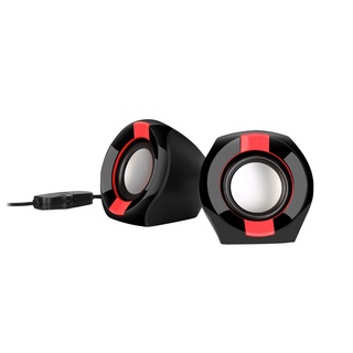 ลำโพงคอมพิวเตอร์ ตั้งโต๊ะ mini Speaker USB Port ยี่ห้อ MACNUS รุ่น ADL-S185 Black/Red รับประกัน 1ปี