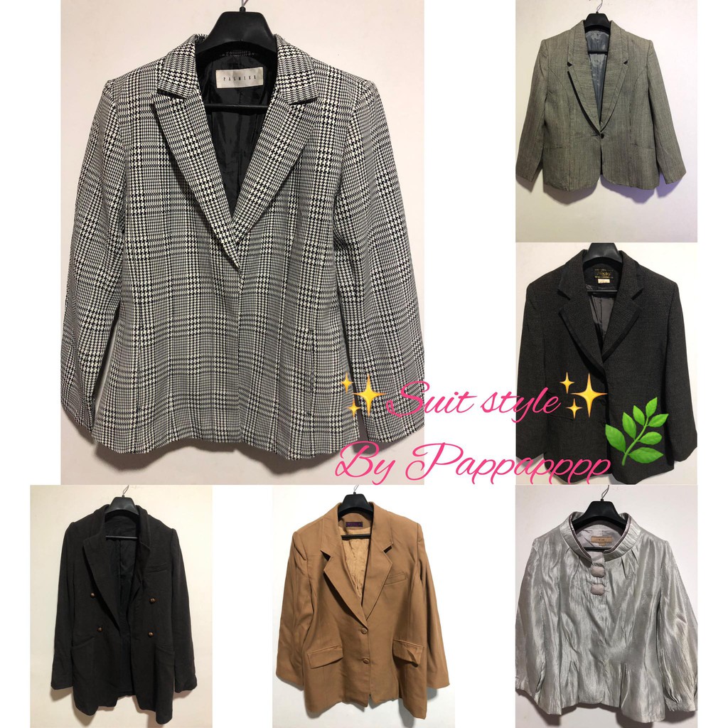 ✨New✨[พร้อมส่ง]:เสื้อสูท แฟชั่นเกาหลี ญี่ปุ่นมือ2 ราคาไม่แพง สภาพนางฟ้าลายสก๊อต #สูทมือสองสวยๆ #สูท 