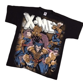 เสื้อยืดการ์ตูน โอเวอร์ปริ้น 90’ X-MEN ผ้าฟอกเก่าสวย งานดี Size “ L