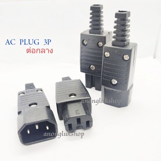 ปลั้ก AC 3P  แบบต่อกลาง  ตัวผู้ ตัวเมีย ทนกระแสที่ 10A 250V  จำนวน 1ตัว